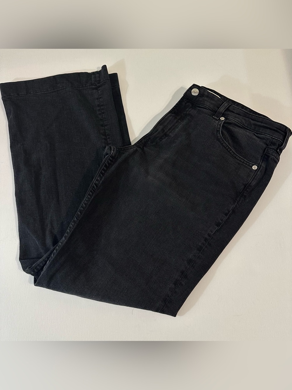 H&M WOMENS DARK DENIM JEANS - FLARE